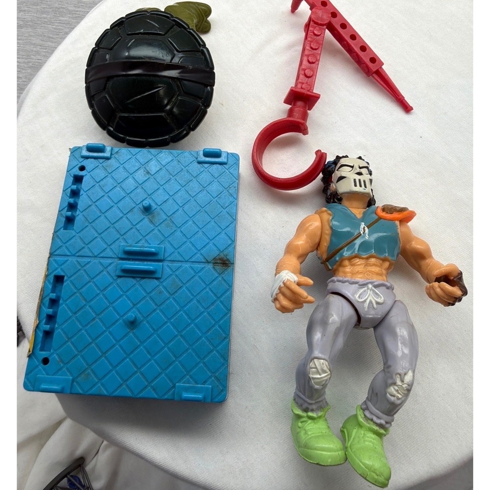 Vintage TMNT Casey Jones Action Figure Lot Playmates Toys Accessories Bundle